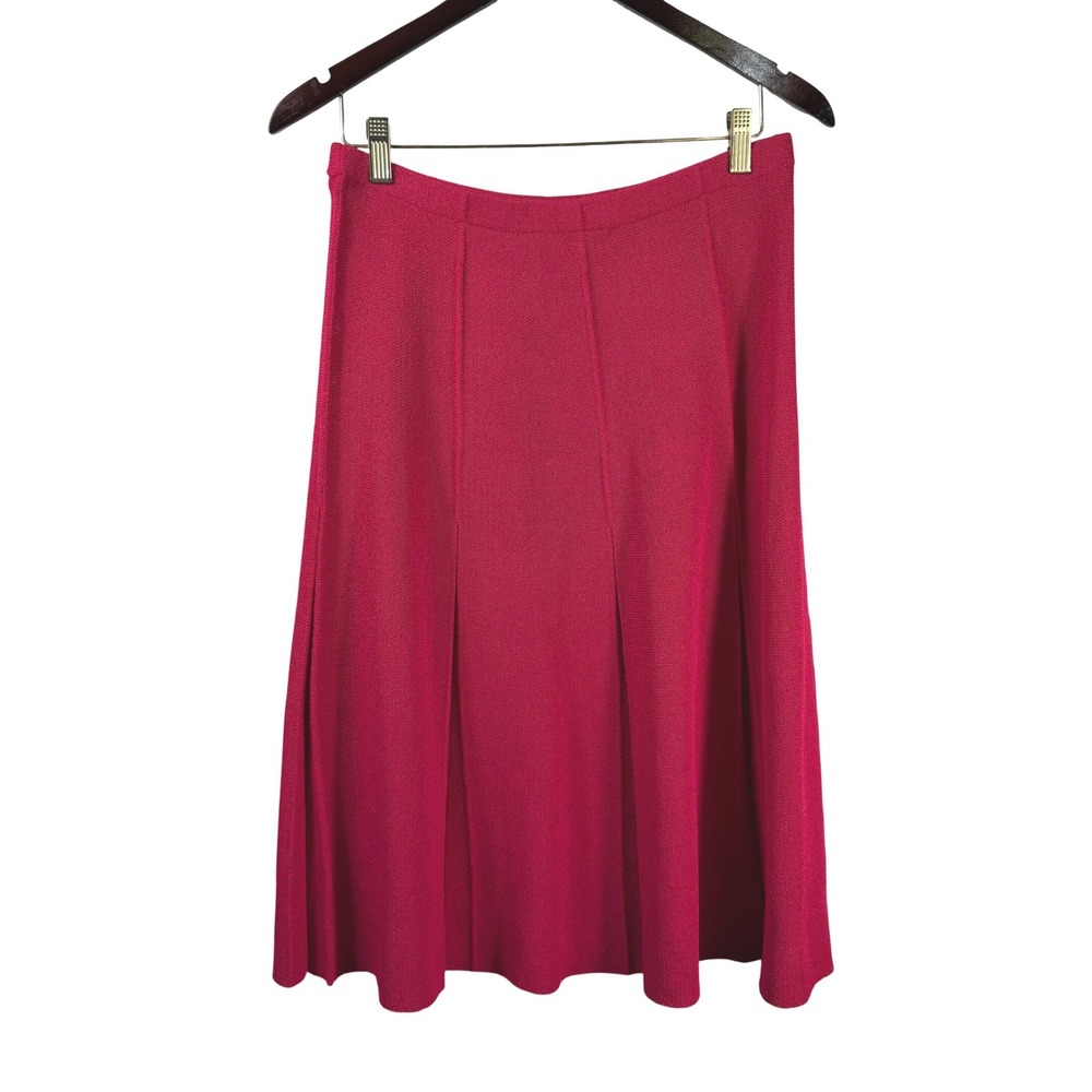 Vintage Castleberry Pink Knit Midi Skirt Womens Career Preppy‎ 90s Skirt Lined